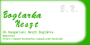 boglarka neszt business card